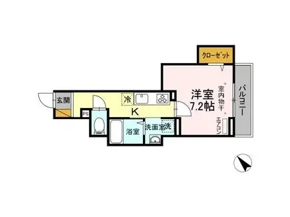 オークス(1K/3階)の間取り写真