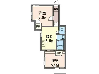 カサ・ビアンカ(2DK/1階)の間取り写真