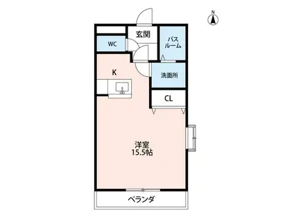 ベラカーサ2(1K/4階)の間取り写真