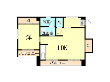 第二永光マンション(1LDK/4階)の間取り写真