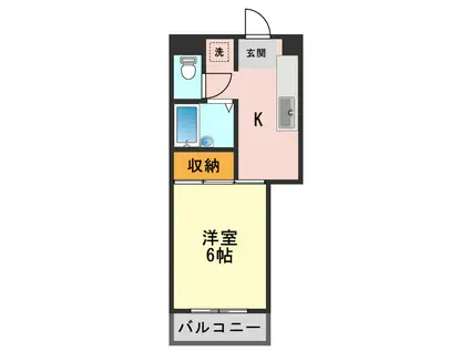 YKハイツ(1K/1階)の間取り写真