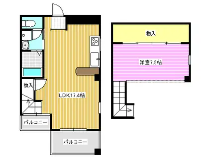 パームサイドビラⅡ(1LDK/8階)の間取り写真
