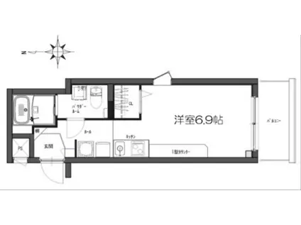 デトム・ワン西陣聚楽(ワンルーム/4階)の間取り写真