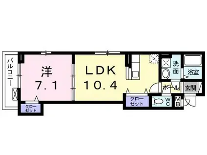 シュヴァルマラン(1DK/1階)の間取り写真