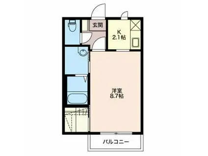 サンテラス景(1K/2階)の間取り写真