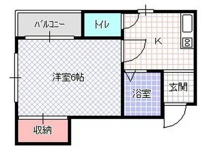 フローラルヴィラ(1K/2階)の間取り写真