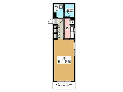 都営三田線 高島平駅 徒歩6分 4階建 築28年(1K/1階)の間取り写真