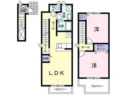 プレジオス A(2LDK/2階)の間取り写真