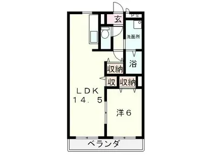 メゾンラピュタ(1LDK/2階)の間取り写真