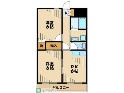 フルセイル橋本III(2DK/6階)の間取り写真