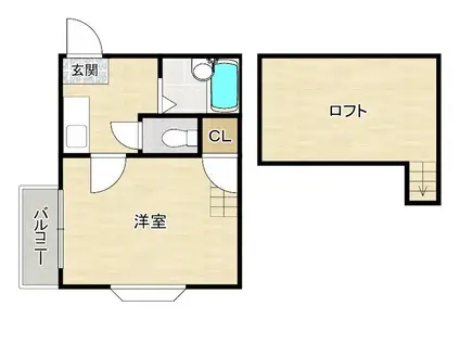 コンパートハウス比恵(1K/2階)の間取り写真