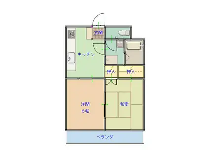 パステルヒルズ(2DK/4階)の間取り写真