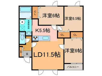 ALPHA III(3LDK/3階)の間取り写真