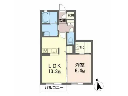 パーメソッド(1LDK/1階)の間取り写真