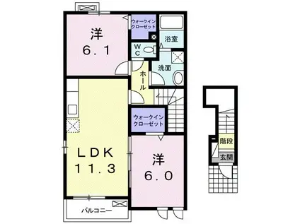 マリアンナ(2LDK/2階)の間取り写真