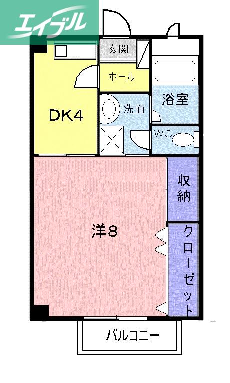 ファミール・ビラA(1DK/1階)の間取り写真