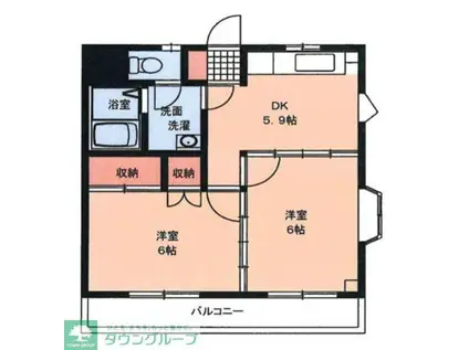 ファミール豊和(2DK/1階)の間取り写真