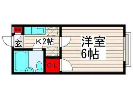 ミニオンハウス3(1K/2階)の間取り写真