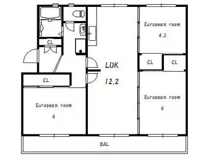 ヴィラナリー狭山8号棟(3LDK/1階)の間取り写真