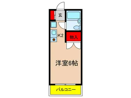 ドミトリ生田(1K/2階)の間取り写真