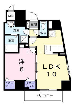 プラザ・デル・ソル(1LDK/11階)の間取り写真
