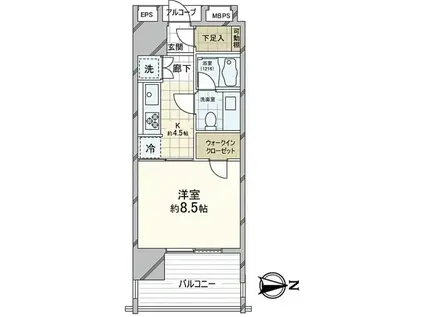 アトラス渋谷公園通(1K/8階)の間取り写真