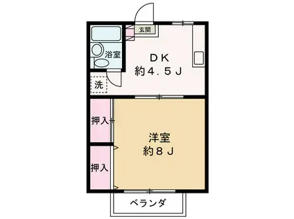 カーサ デル リオ(ワンルーム/3階)の間取り写真