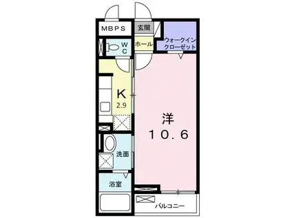 YSアビタシオン(1K/1階)の間取り写真