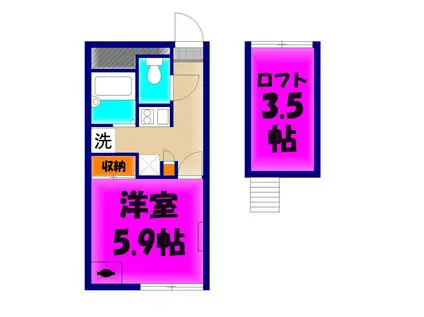 SHIZU(1K/2階)の間取り写真