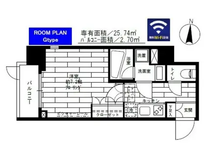 デュオフラッツ赤坂(2LDK/6階)の間取り写真