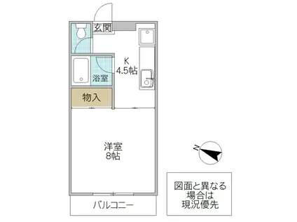 アリスト21(1K/2階)の間取り写真