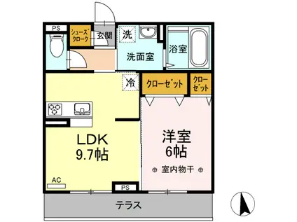 ALFORT・IV(1LDK/1階)の間取り写真