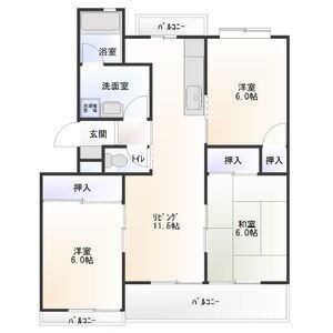桜台マンション(3LDK/3階)の間取り写真