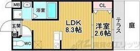 リアコート千里丘I ノース(1LDK/1階)の間取り写真