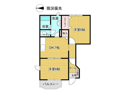 Gセレクト(2DK/1階)の間取り写真