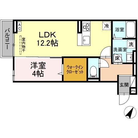 ツィール(1LDK/1階)の間取り写真