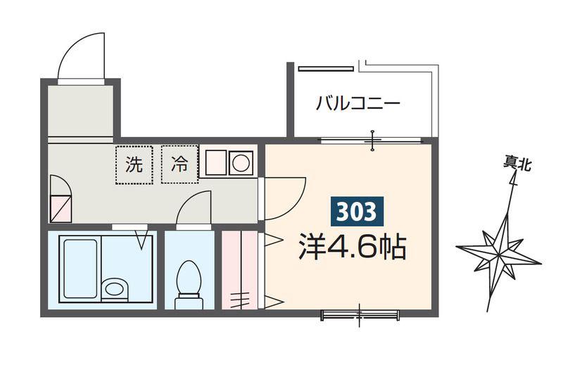 MELDIA北与野 V(1K/3階)の間取り写真