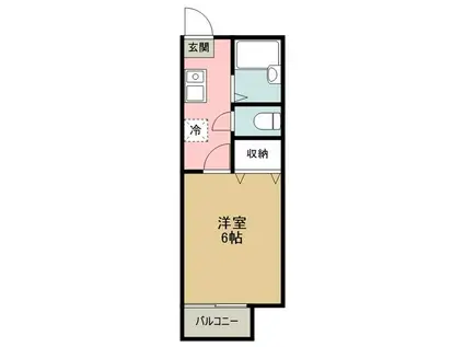 リトルアイランド A棟(1K/1階)の間取り写真