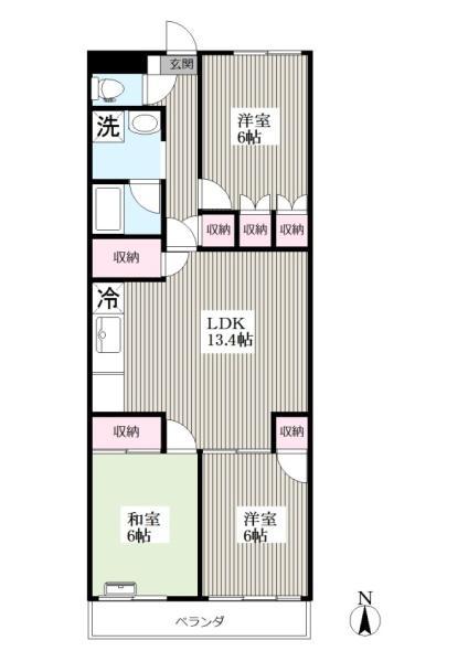 グランデ瓦曽根(3LDK/3階)の間取り写真
