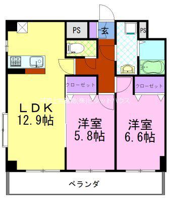 クラティオ(2LDK/4階)の間取り写真