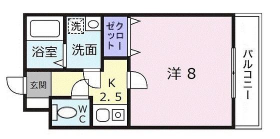 フレンドリートモ(1K/3階)の間取り写真