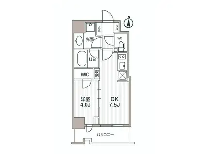 シーズンフラッツ両国サウス(1DK/1階)の間取り写真