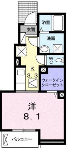 グラン ベルジュ C(1K/1階)の間取り写真