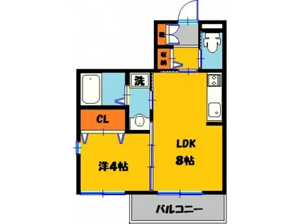 エルメゾンイシイ F(1LDK/1階)の間取り写真