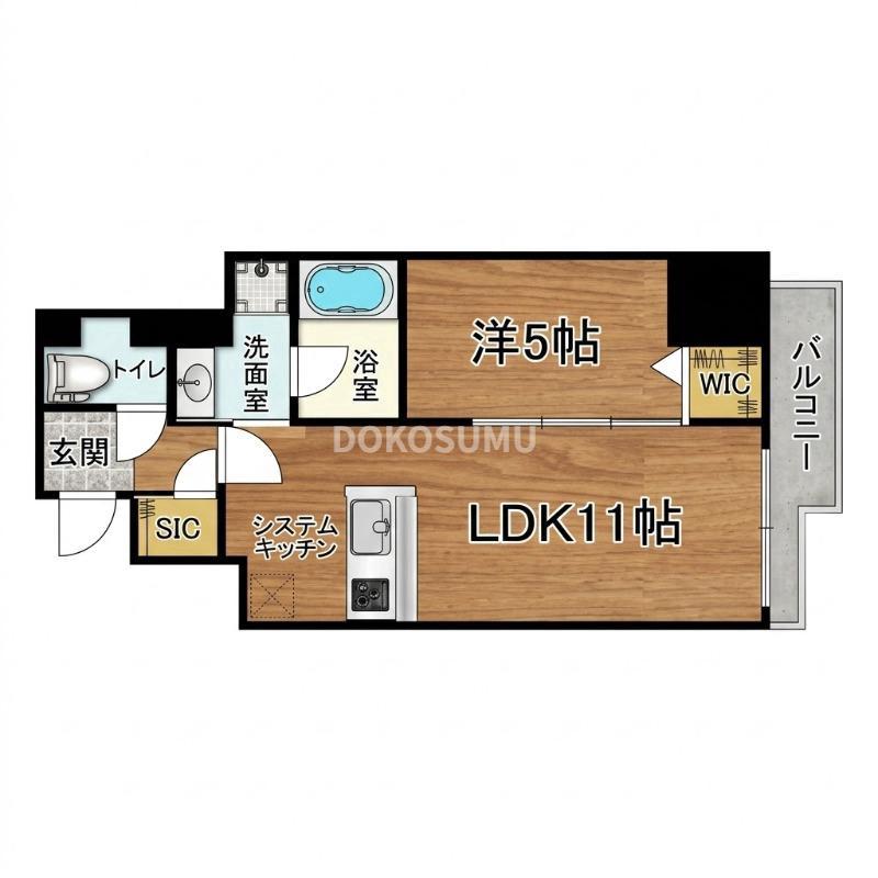 フェルザ福島(1LDK/14階)の間取り写真