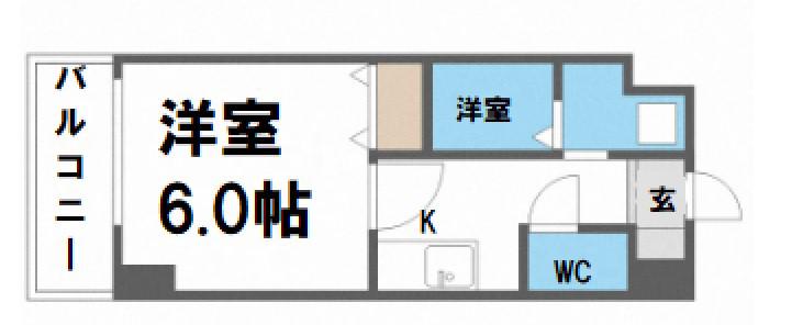 UーRO松屋町(1K/4階)の間取り写真