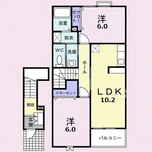シーサイドパレス(2LDK/2階)の間取り写真
