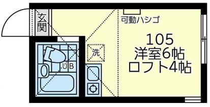 ユナイト山手ルベール(ワンルーム/1階)の間取り写真