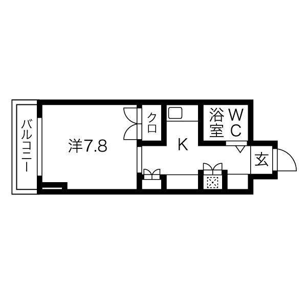 リエス浜松駅南(1K/1階)の間取り写真