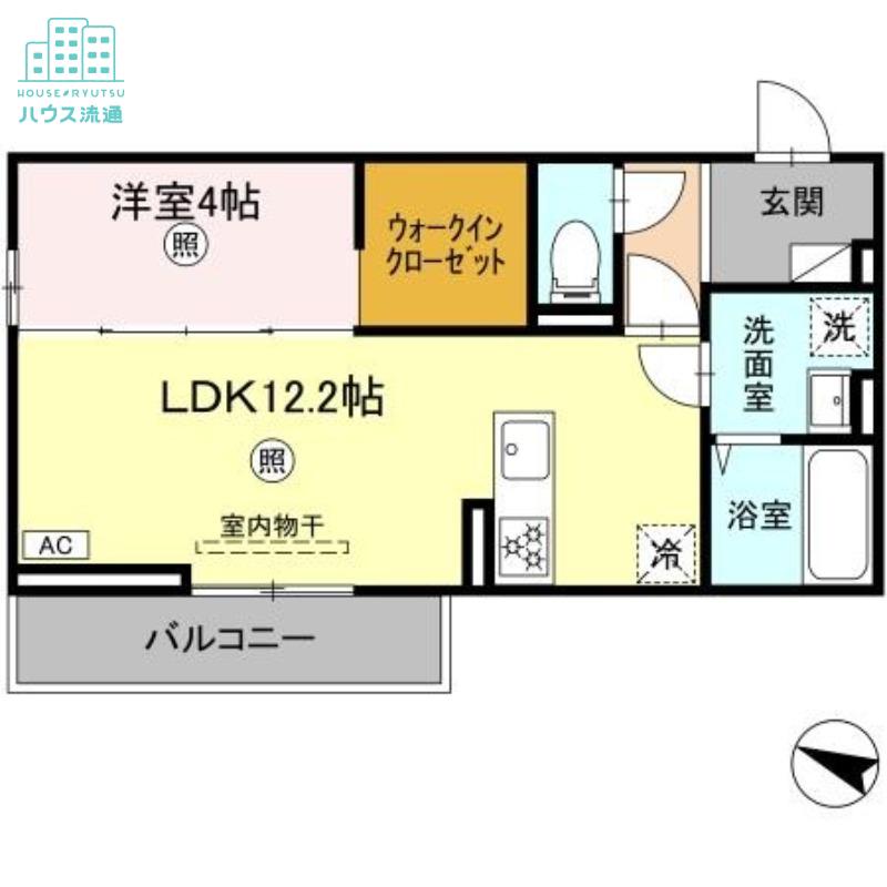 福田TREASURE(1LDK/2階)の間取り写真